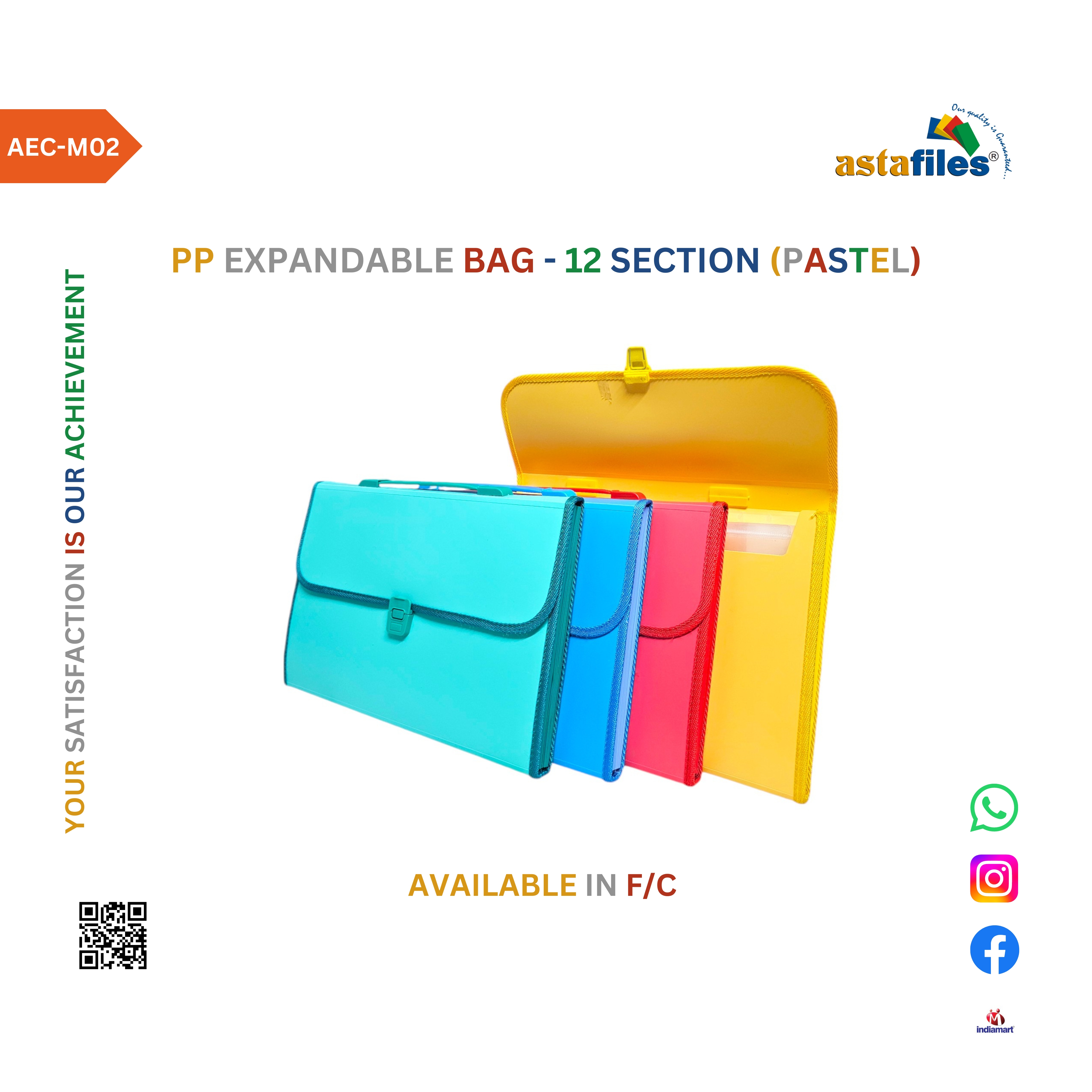 PP Expandable Bag - 12 Section Pastel Series (M02)